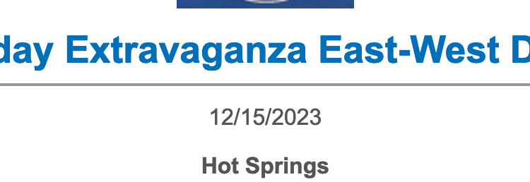 Holiday Extravaganza East-West Duals